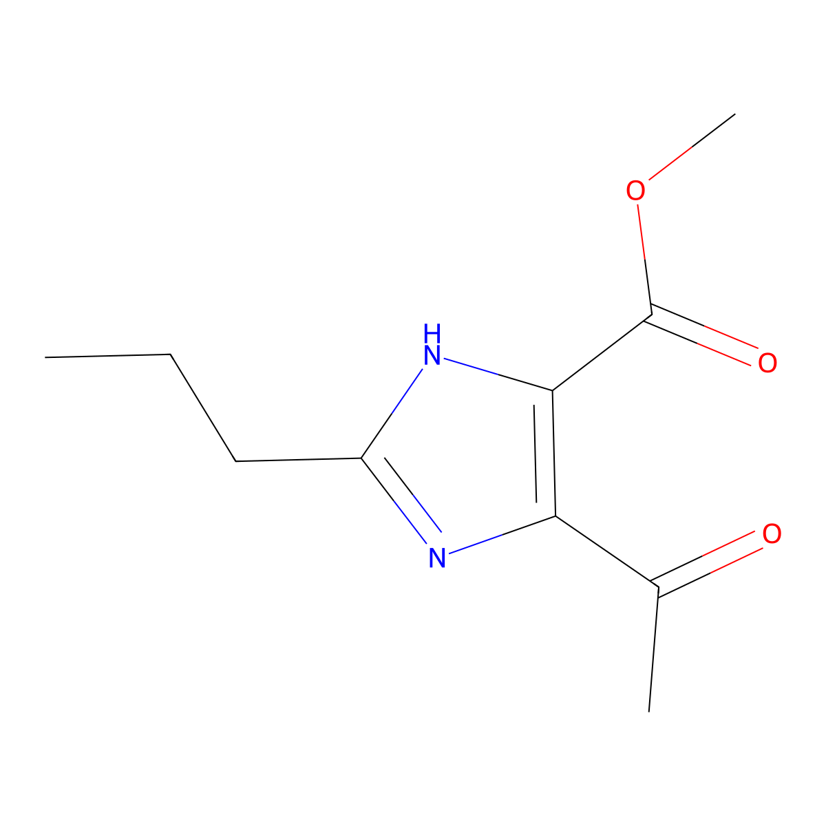 Methyl 4-acetyl-2-propyl-1H-imidazole-5-carboxylate molecular structure, CAS 1227626-46-1