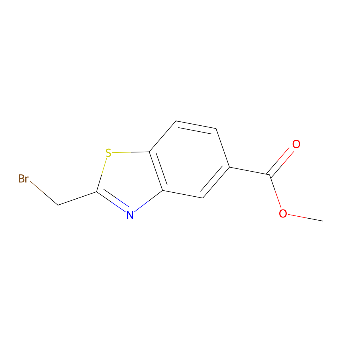 Methyl 2-(bromomethyl)benzo[d]thiazole-5-carboxylate molecular structure, CAS 1227628-99-0
