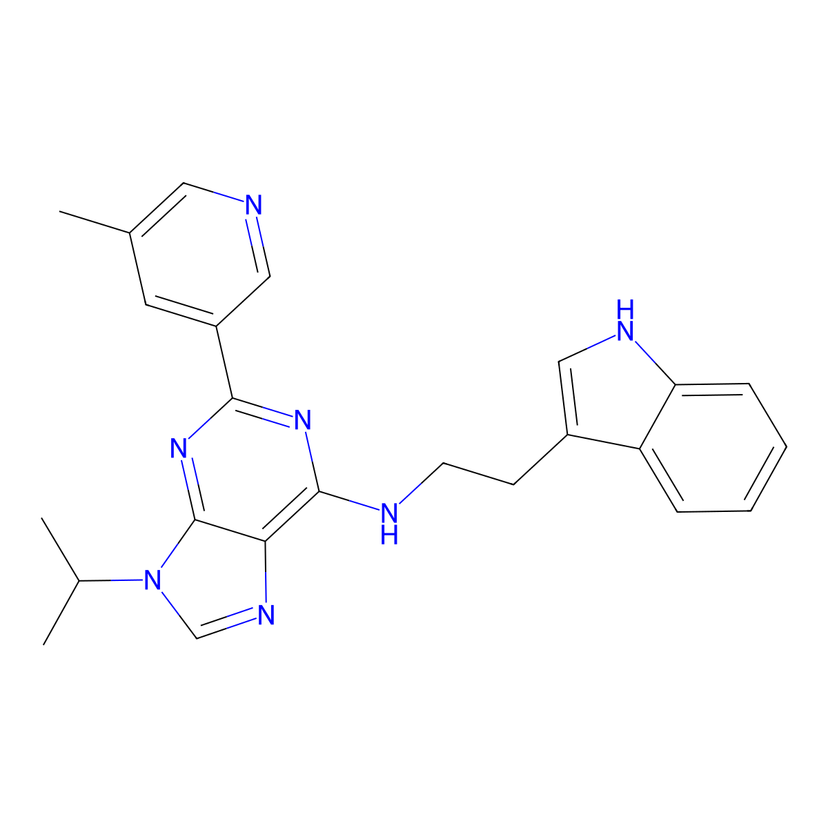 n-(2-(1h-Indol-3-yl)ethyl)-9-isopropyl-2-(5-methylpyridin-3-yl)-9h-purin-6-amine molecular structure, CAS 1227634-69-6