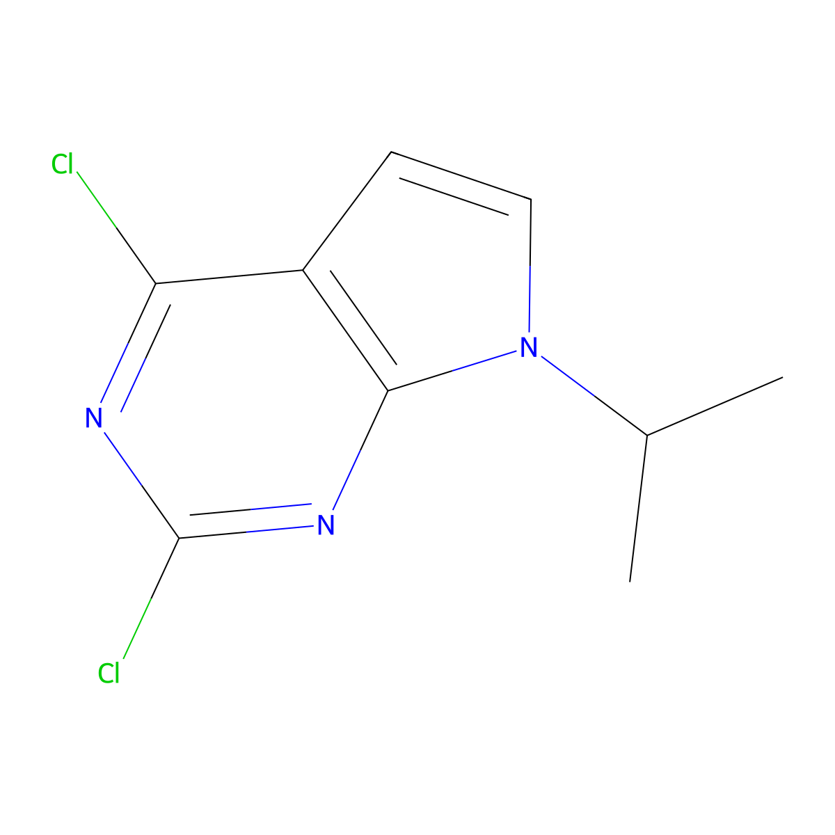 2,4-dichloro-7-isopropyl-7H-pyrrolo[2,3-d]pyrimidine molecular structure, CAS 1227635-12-2
