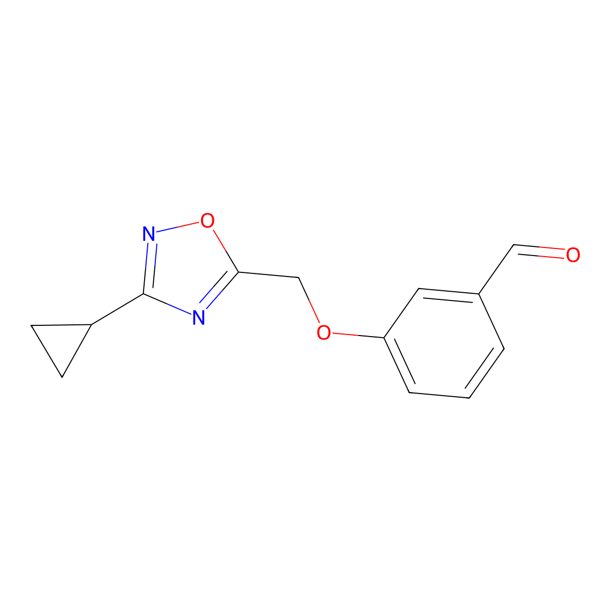 3-((3-Cyclopropyl-1,2,4-oxadiazol-5-YL)methoxy)benzaldehyde molecular structure, CAS 1227685-54-2