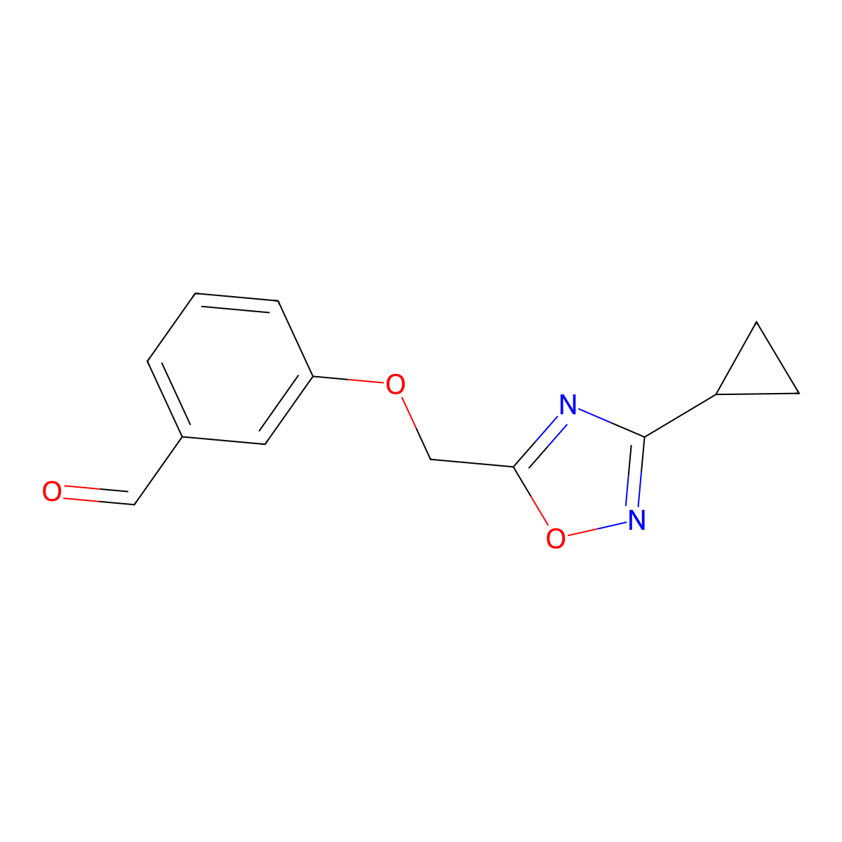 3-((3-Cyclopropyl-1,2,4-oxadiazol-5-YL)methoxy)benzaldehyde molecular structure, CAS 1227685-54-2