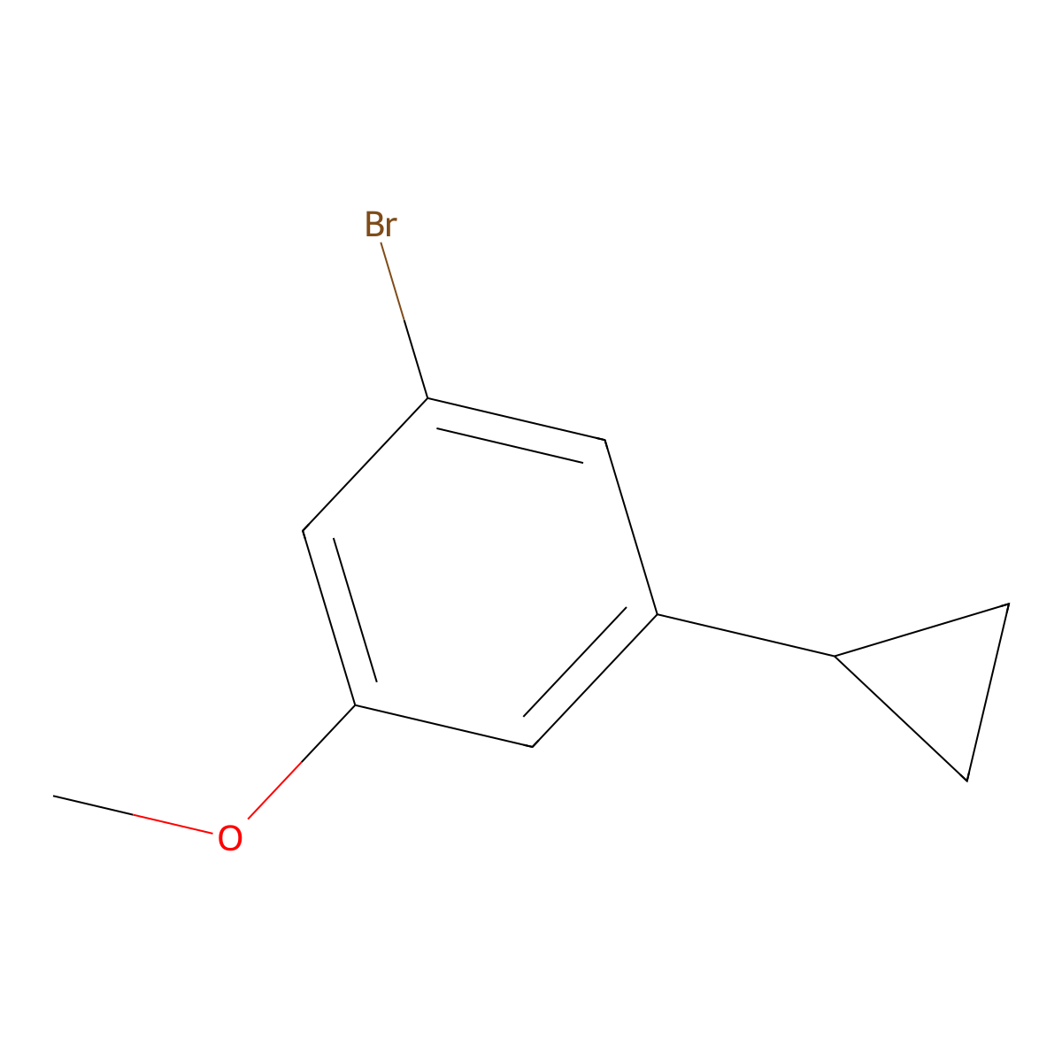 1-Bromo-3-cyclopropyl-5-methoxybenzene molecular structure, CAS 1227692-30-9
