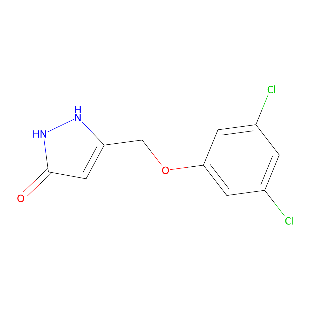 5-((3,5-Dichlorophenoxy)methyl)-1,2-dihydro-3H-pyrazol-3-one molecular structure, CAS 1227692-67-2