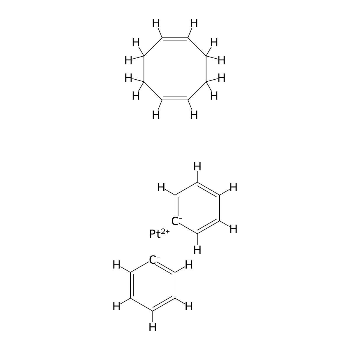 (1,5-Cyclooctadiene)diphenylplatinum(II) molecular structure, CAS 12277-88-2