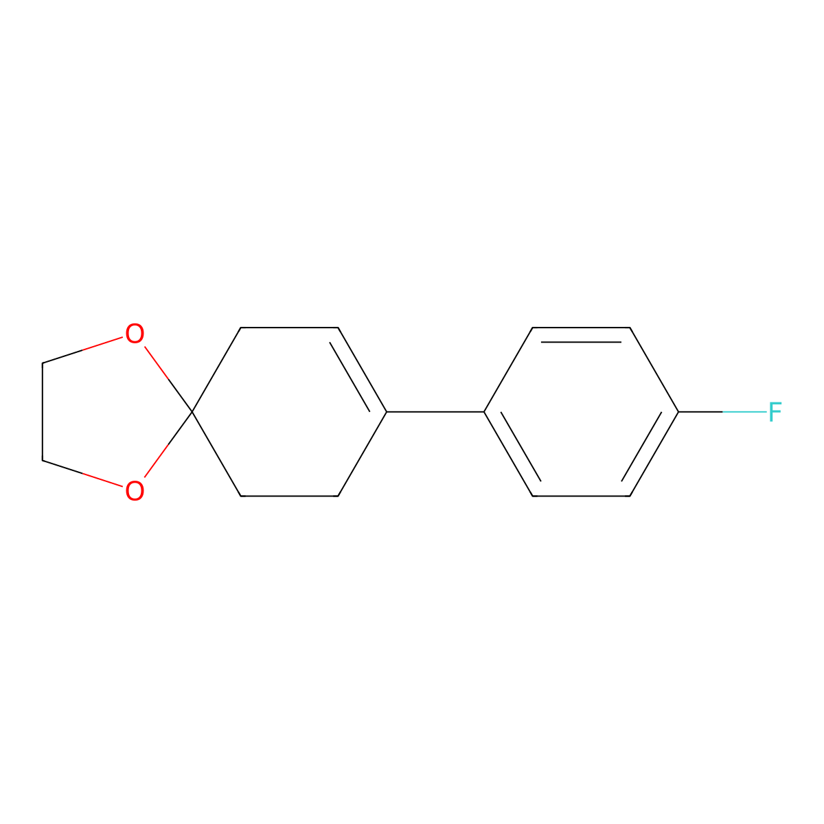 8-(4-Fluorophenyl)-1,4-dioxaspiro[4.5]dec-7-ene molecular structure, CAS 122770-40-5