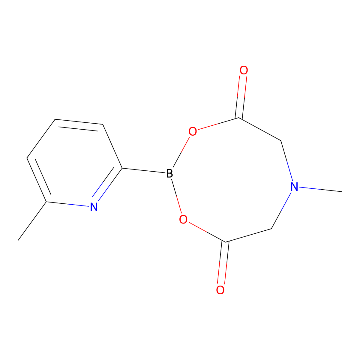 6-Methyl-2-(6-methylpyridin-2-yl)-1,3,6,2-dioxazaborocane-4,8-dione molecular structure, CAS 1227700-42-6