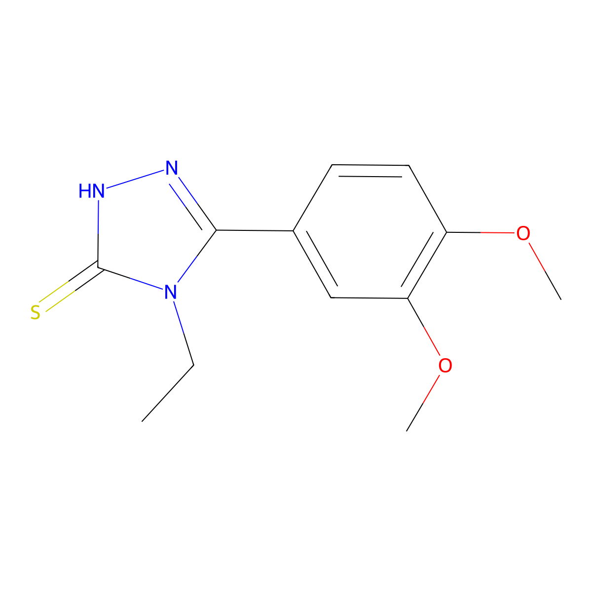5-(3,4-dimethoxyphenyl)-4-ethyl-4H-1,2,4-triazole-3-thiol molecular structure, CAS 122772-20-7