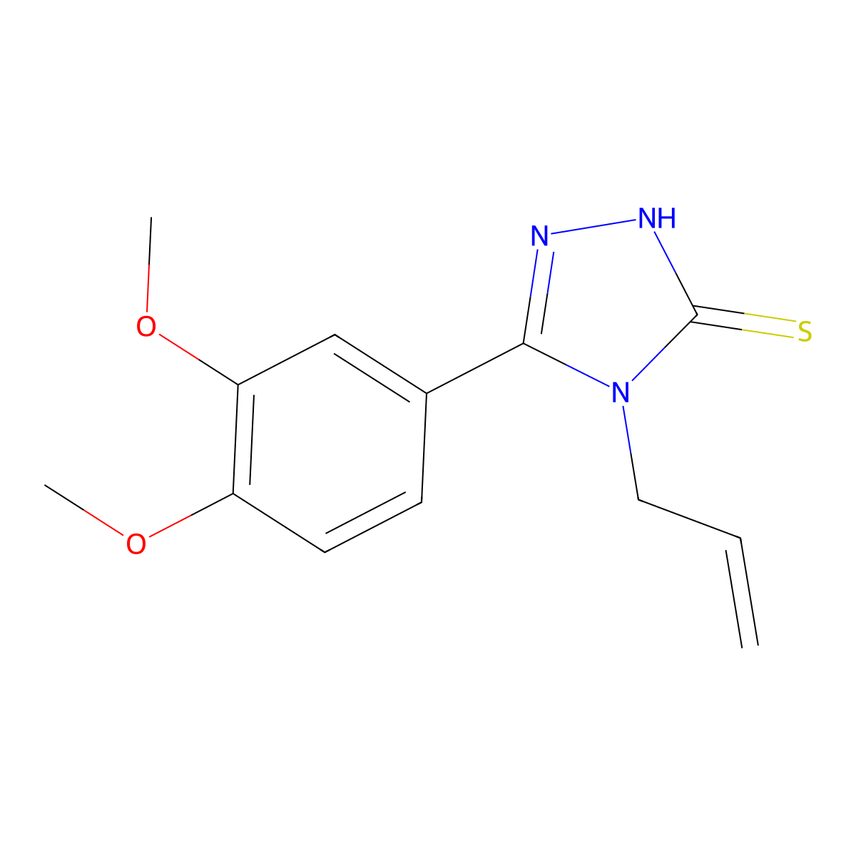4-allyl-5-(3,4-dimethoxyphenyl)-4H-1,2,4-triazole-3-thiol molecular structure, CAS 122772-21-8