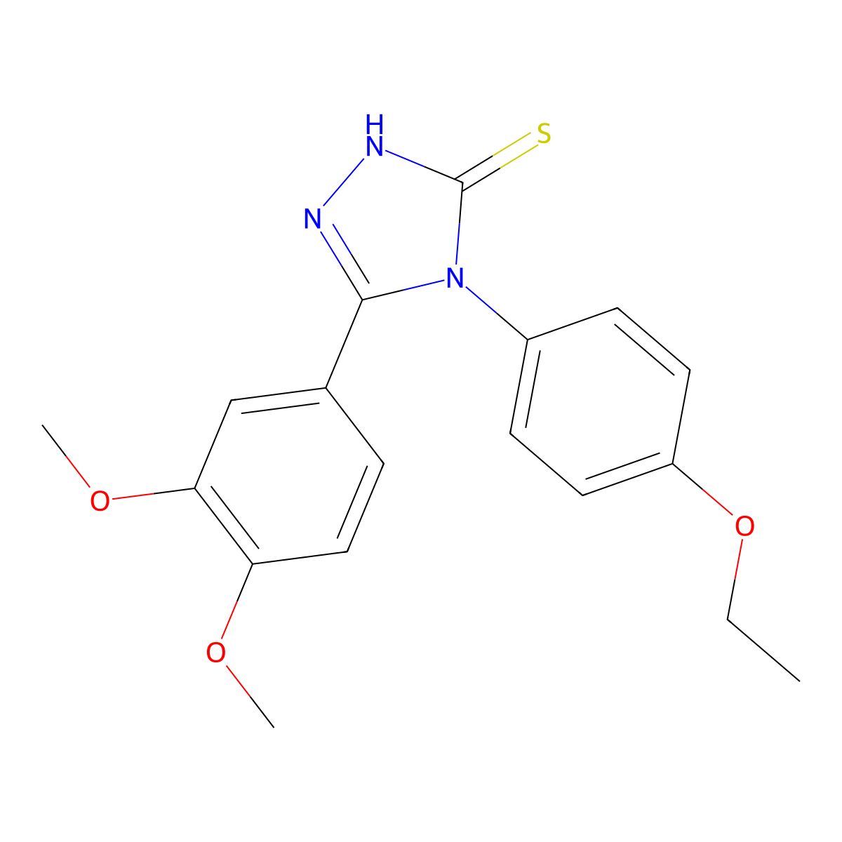 3-(3,4-dimethoxyphenyl)-4-(4-ethoxyphenyl)-4,5-dihydro-1H-1,2,4-triazole-5-thione molecular structure, CAS 122772-24-1