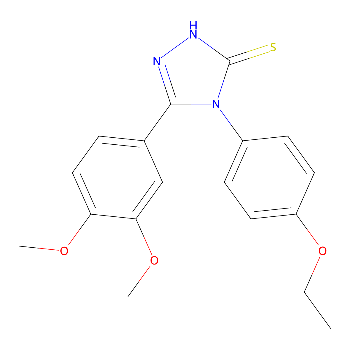 3-(3,4-dimethoxyphenyl)-4-(4-ethoxyphenyl)-4,5-dihydro-1H-1,2,4-triazole-5-thione molecular structure, CAS 122772-24-1