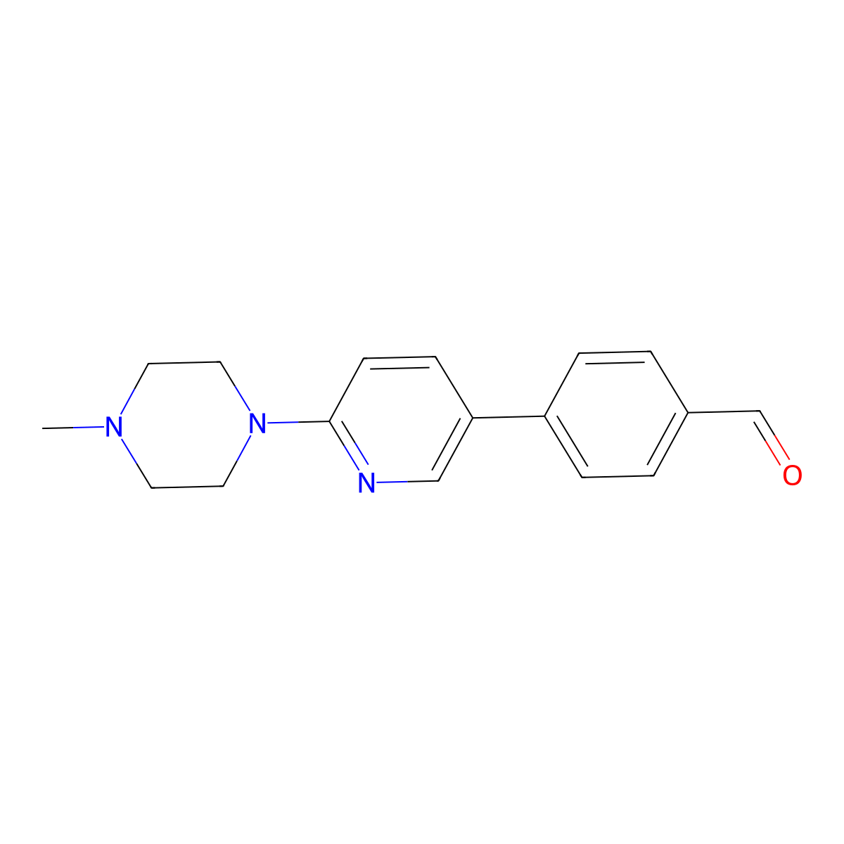4-(6-(4-Methylpiperazin-1-yl)pyridin-3-yl)benzaldehyde molecular structure, CAS 1227721-11-0