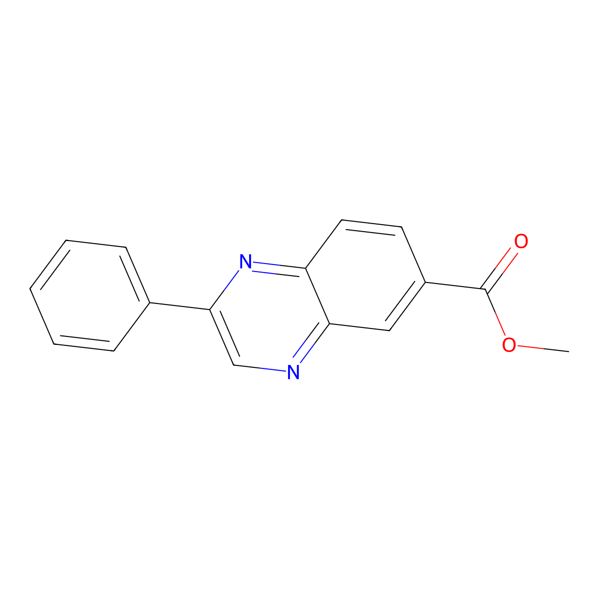 Methyl 2-phenyl-6-quinoxalinecarboxylate molecular structure, CAS 1227722-19-1