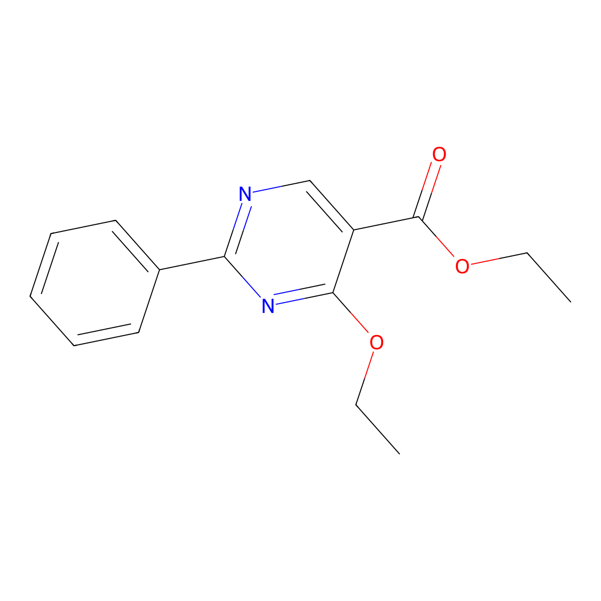 Ethyl 4-ethoxy-2-phenylpyrimidine-5-carboxylate molecular structure, CAS 122773-99-3