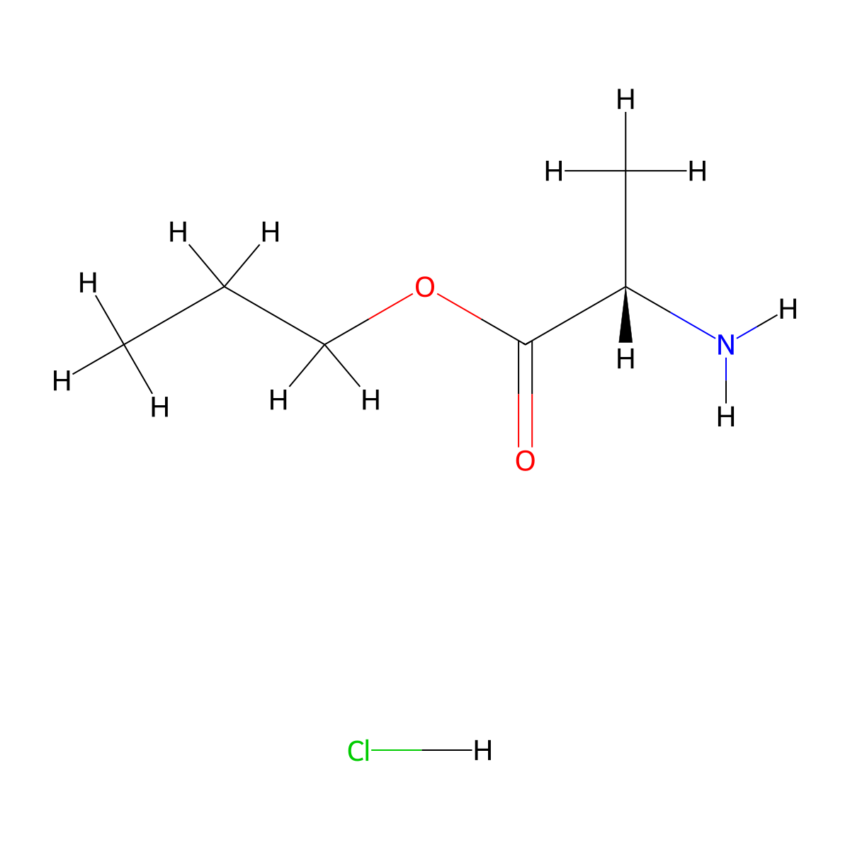 (S)-propyl 2-aminopropanoate hydrochloride molecular structure, CAS 122774-31-6
