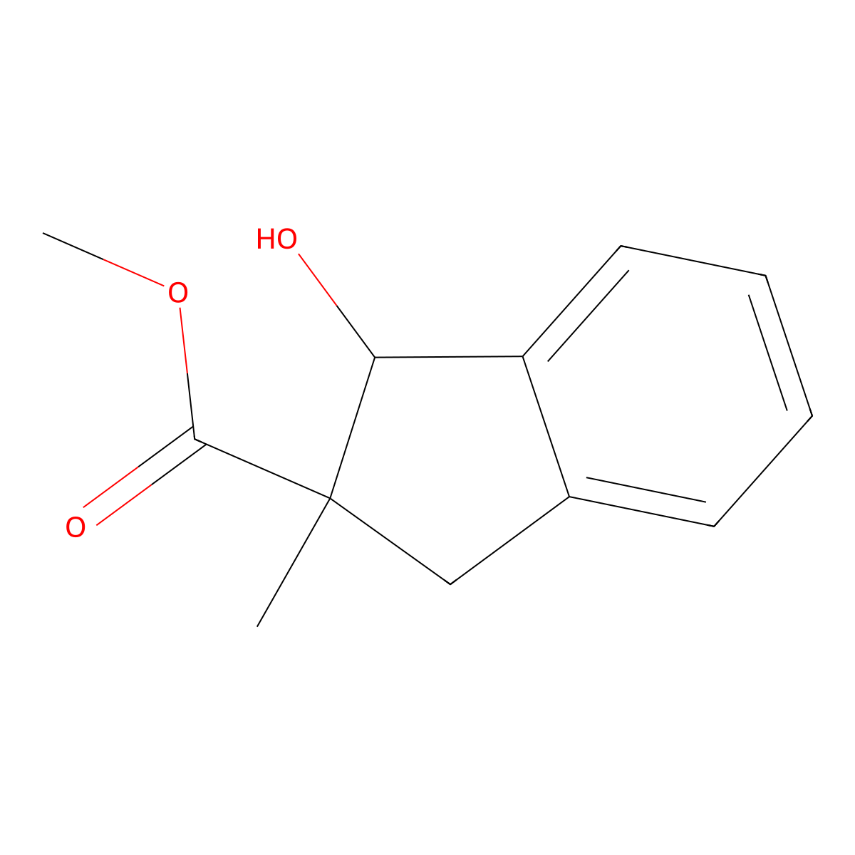 Methyl 1-hydroxy-2-methyl-2,3-dihydro-1h-indene-2-carboxylate molecular structure, CAS 1227796-57-7