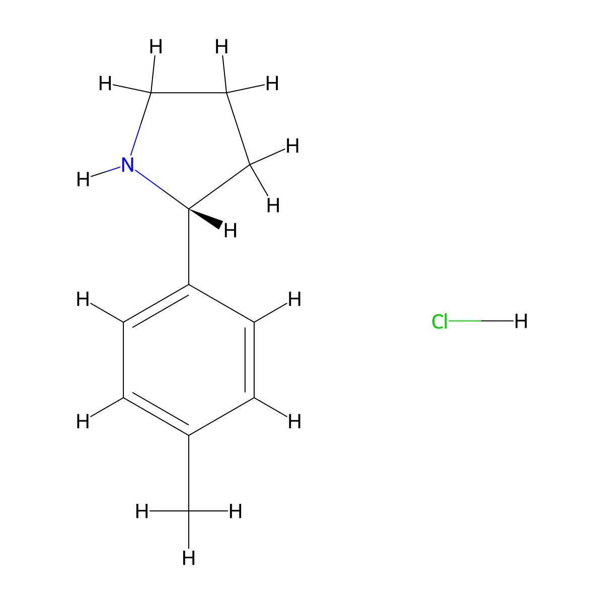 (R)-2-(p-Tolyl)pyrrolidine hydrochloride molecular structure, CAS 1227798-74-4