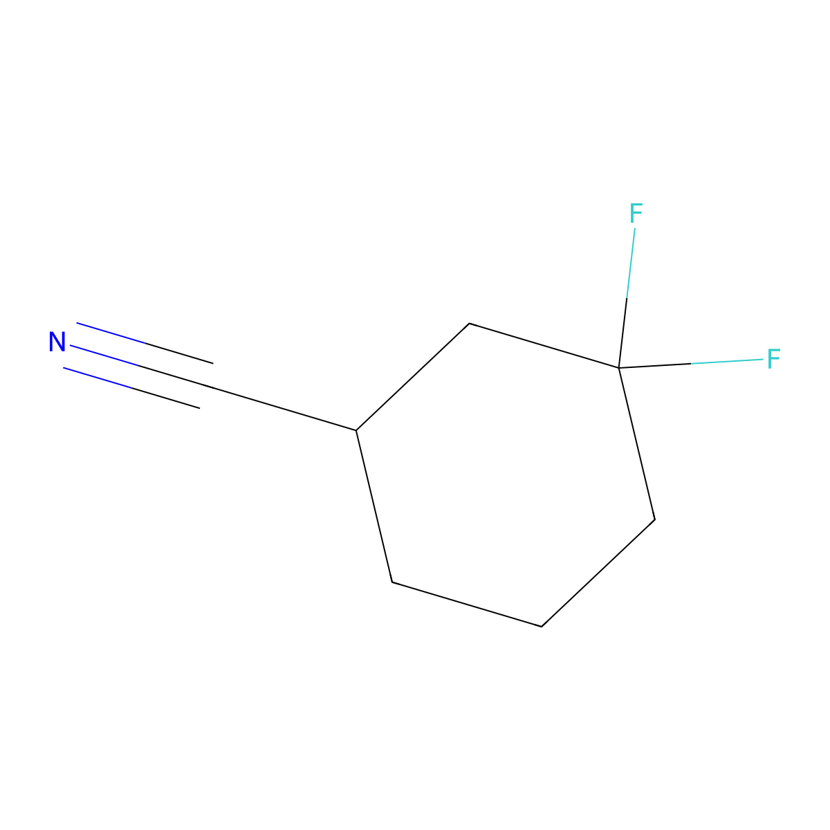3,3-Difluorocyclohexane-1-carbonitrile molecular structure, CAS 1227808-14-1