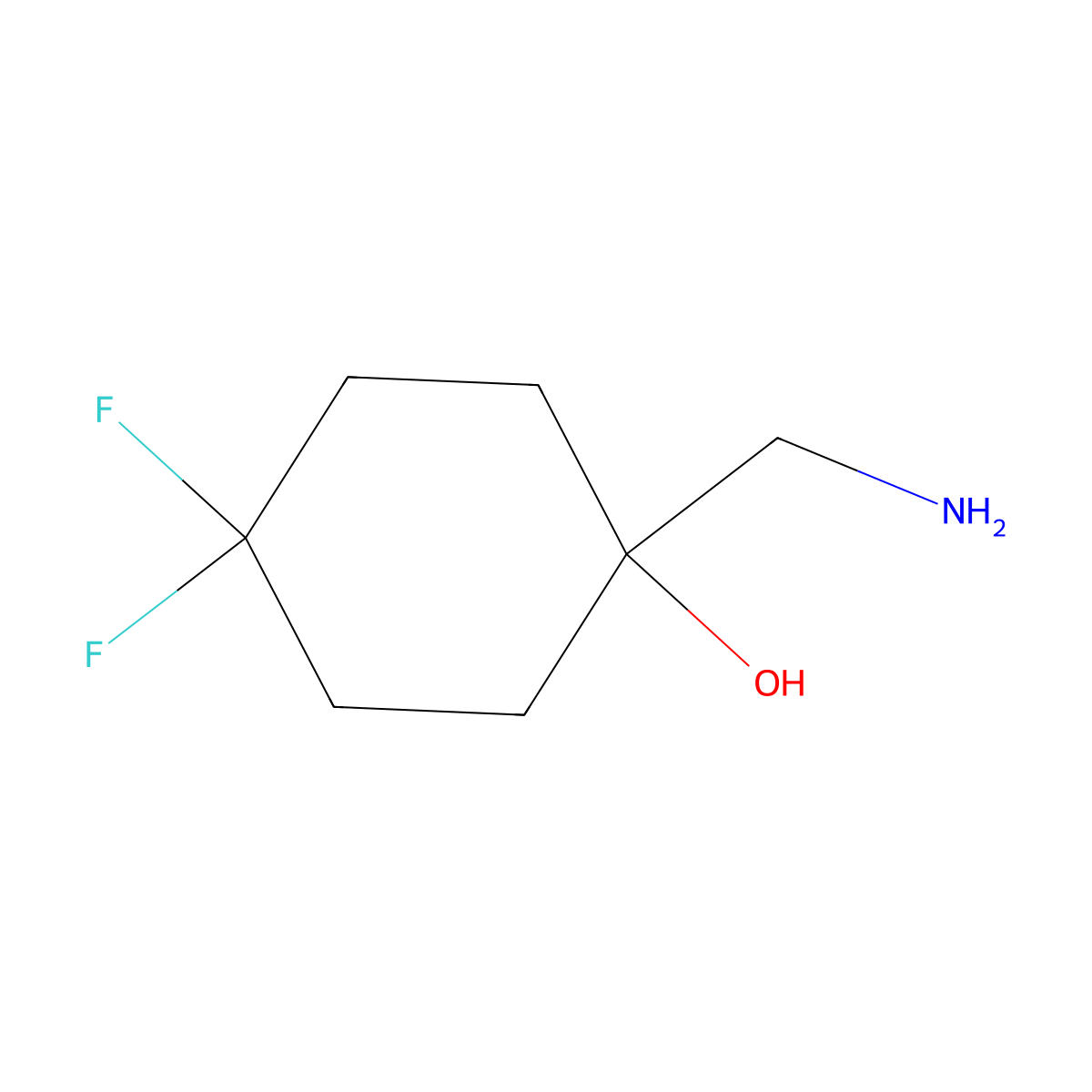 1-(Aminomethyl)-4,4-difluorocyclohexan-1-ol molecular structure, CAS 1227808-42-5