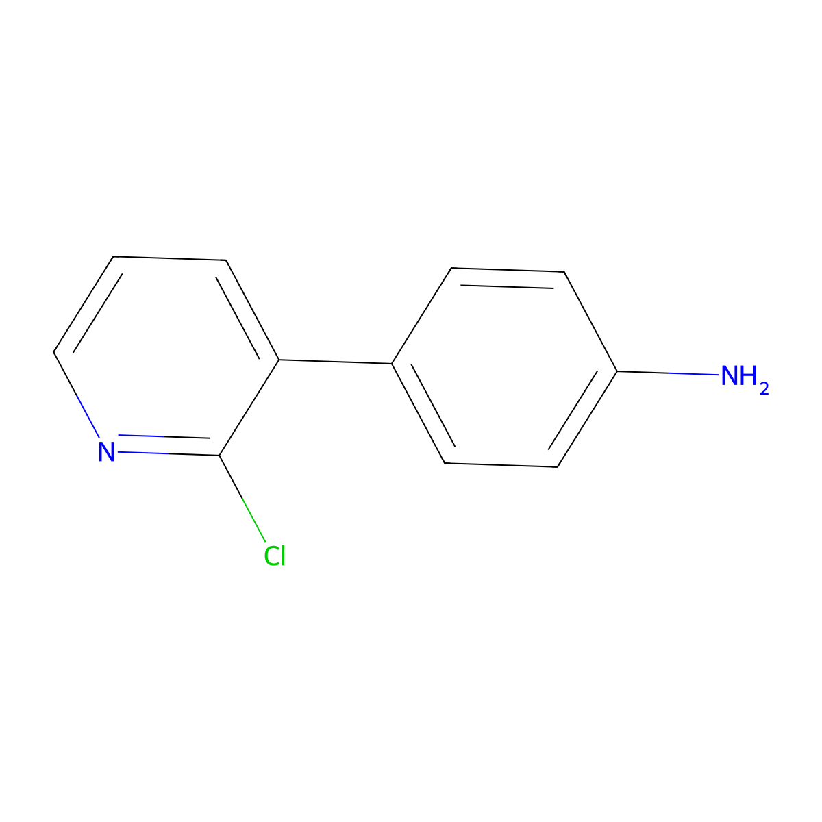 2-Chloro-3-(4-aminophenyl)pyridine molecular structure, CAS 1227833-76-2