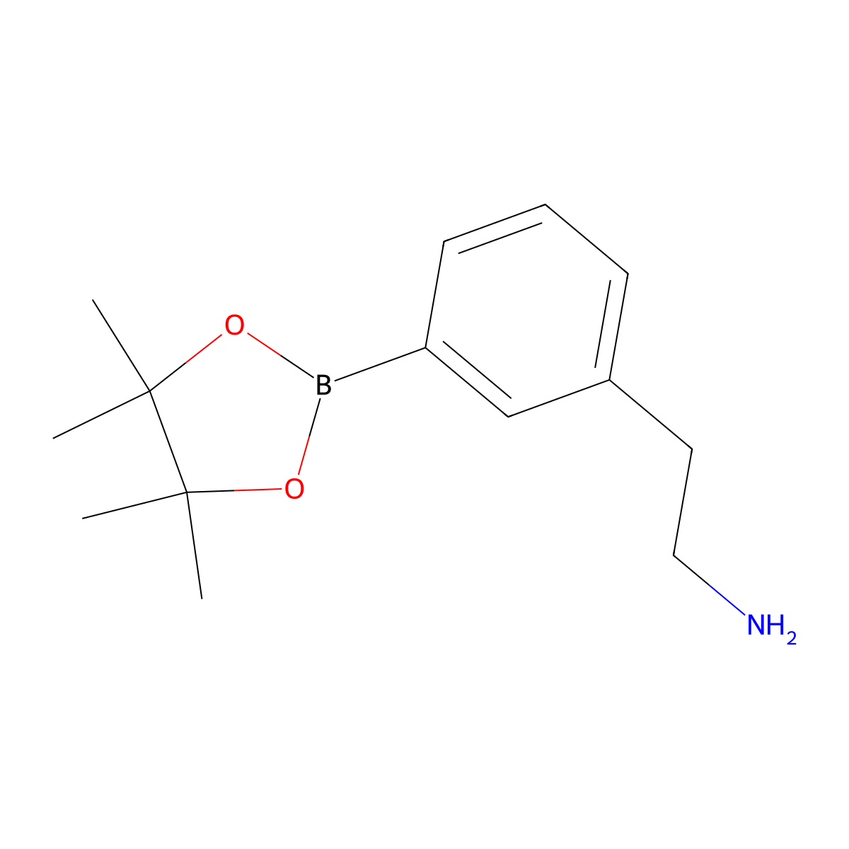 2-(3-(4,4,5,5-Tetramethyl-1,3,2-dioxaborolan-2-yl)phenyl)ethanamine molecular structure, CAS 1227842-87-6
