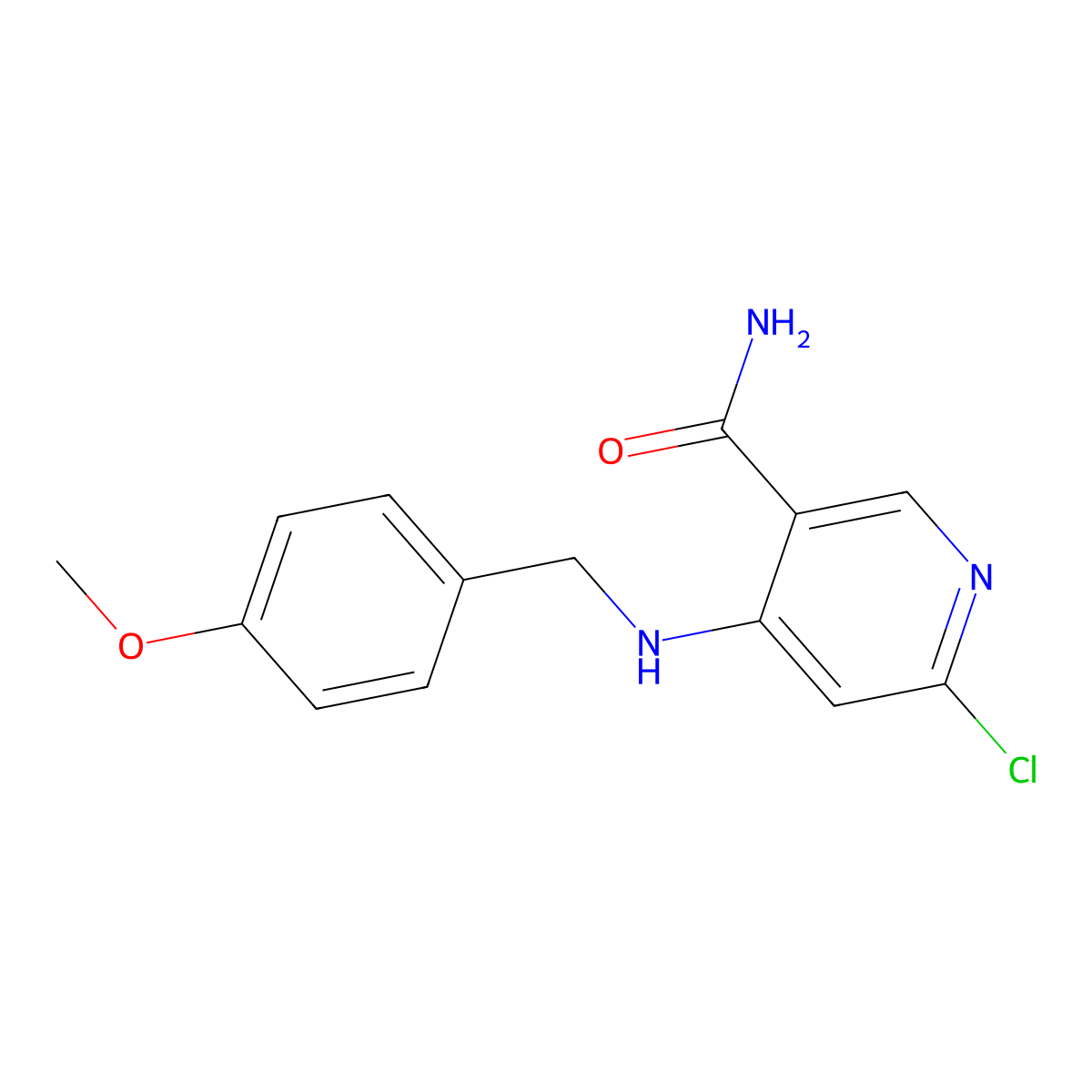 6-Chloro-4-((4-methoxybenzyl)amino)nicotinamide molecular structure, CAS 1227861-79-1