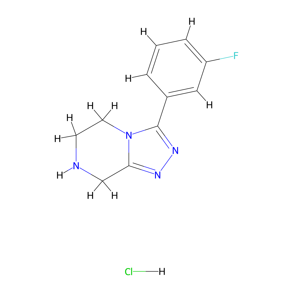 3-(3-Fluorophenyl)-5,6,7,8-tetrahydro-[1,2,4]triazolo[4,3-a]pyrazine hydrochloride molecular structure, CAS 1227862-90-9