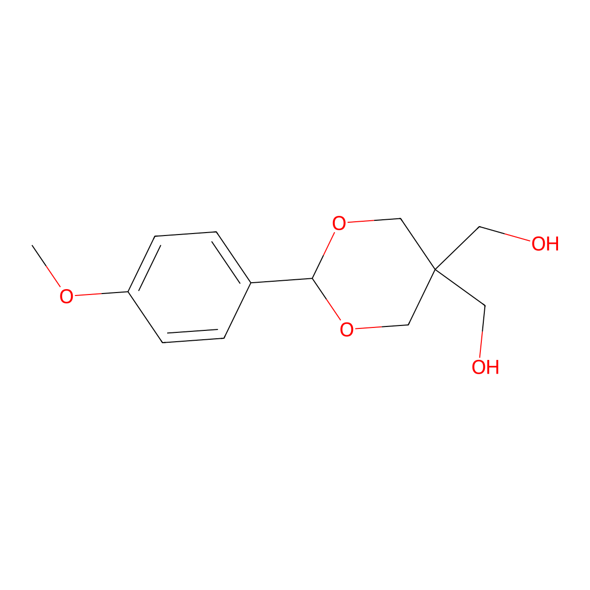 [5-(Hydroxymethyl)-2-(4-methoxyphenyl)-1,3-dioxan-5-yl]methanol molecular structure, CAS 122788-52-7
