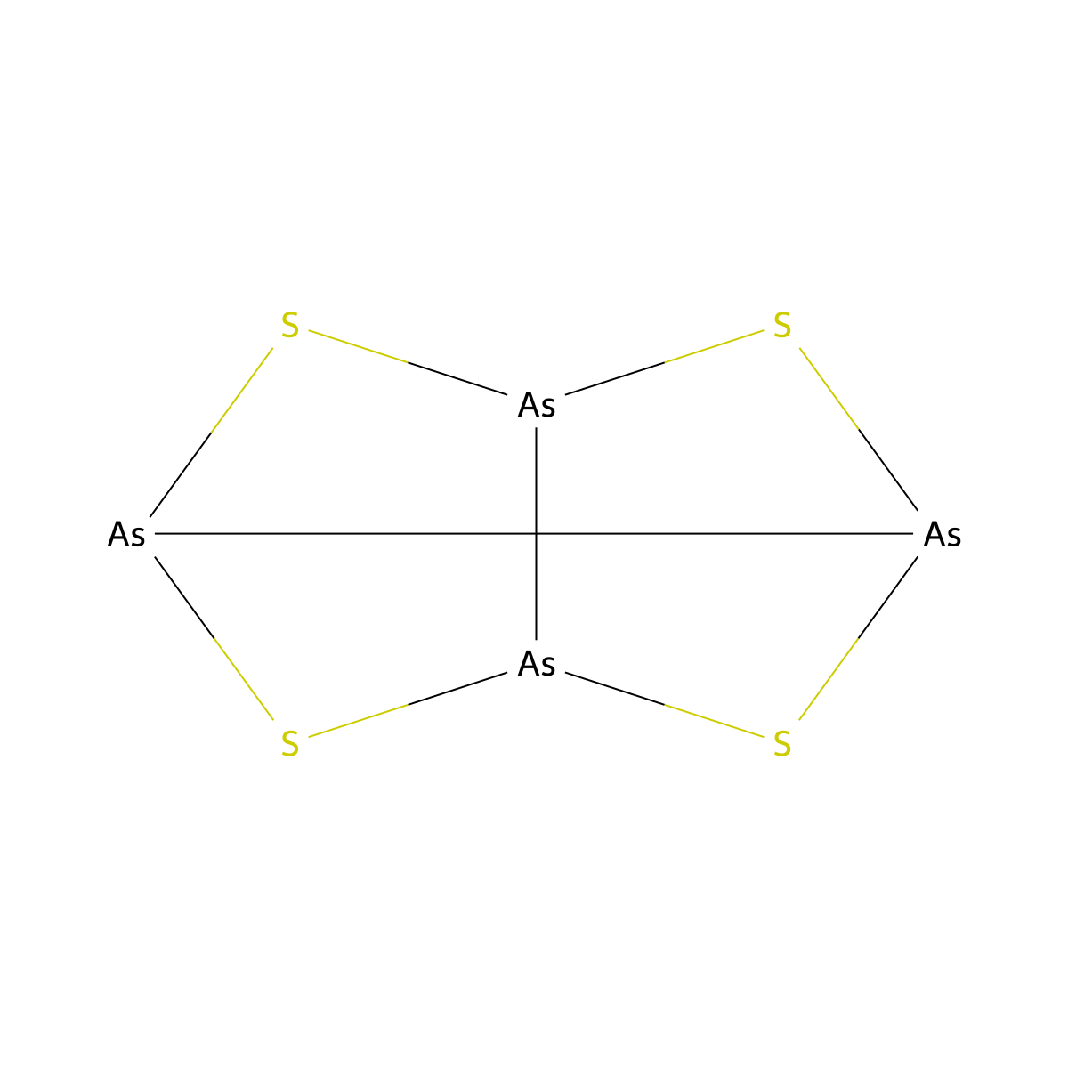 Tetraarsenic tetrasulfide molecular structure, CAS 12279-90-2