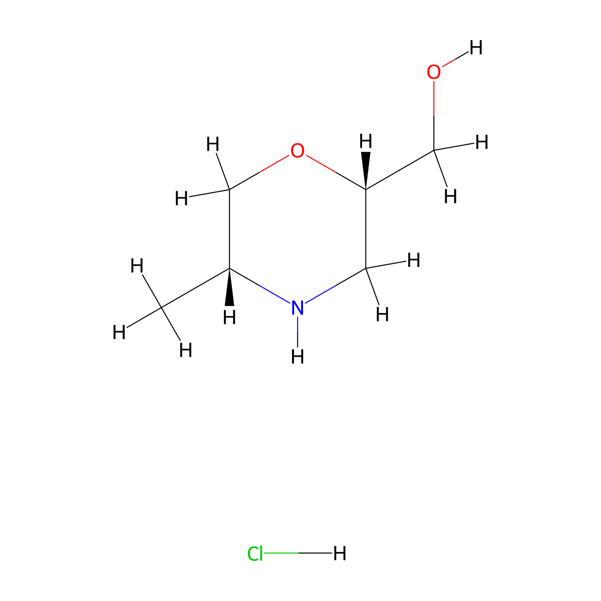 ((2S,5R)-5-Methylmorpholin-2-yl)methanol hydrochloride molecular structure, CAS 1227911-03-6