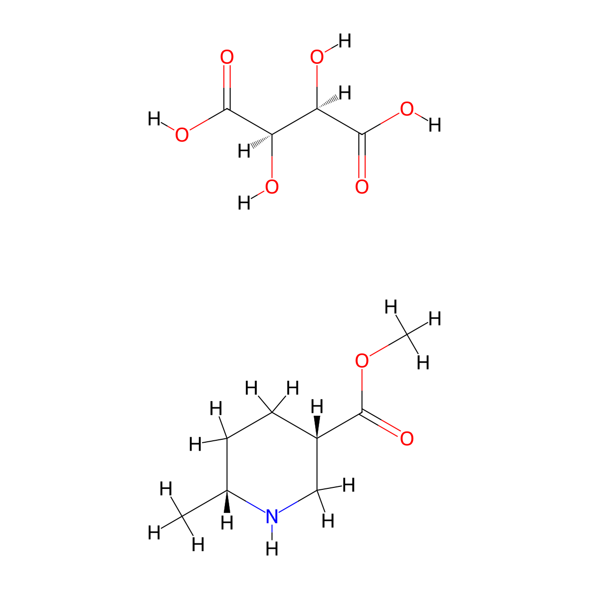 (3S,6R)-Methyl 6-methylpiperidine-3-carboxylate (2R,3R)-2,3-dihydroxysuccinate molecular structure, CAS 1227911-35-4