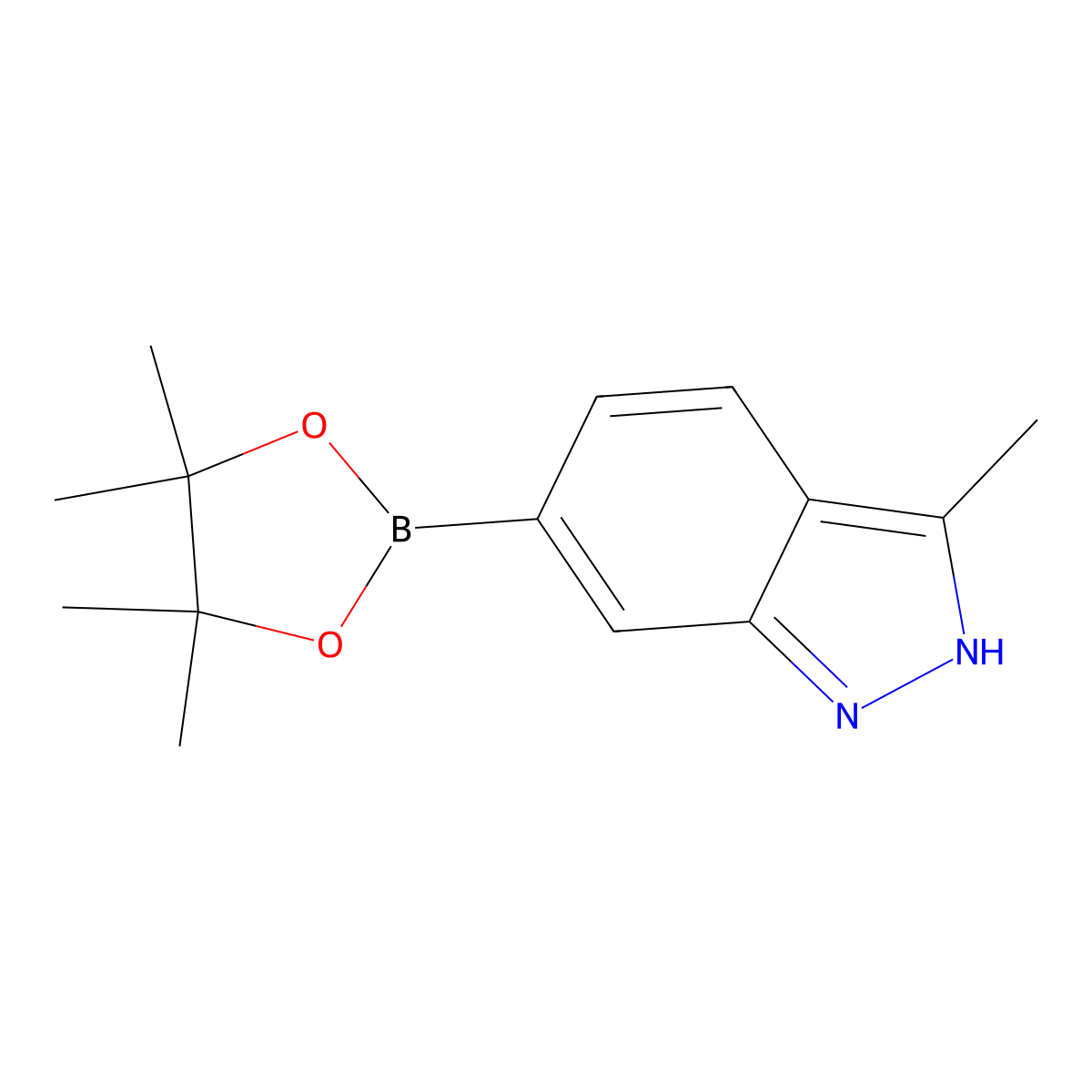 3-Methyl-6-(4,4,5,5-tetramethyl-1,3,2-dioxaborolan-2-YL)-1H-indazole molecular structure, CAS 1227911-51-4