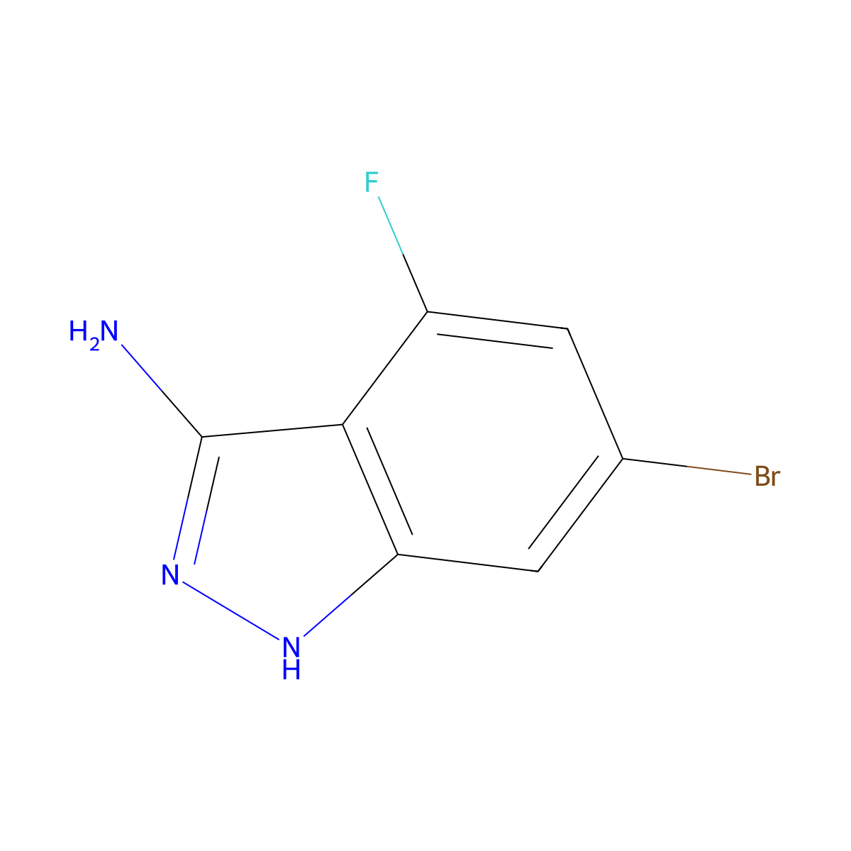 6-bromo-4-fluoro-1H-indazol-3-amine molecular structure, CAS 1227912-19-7