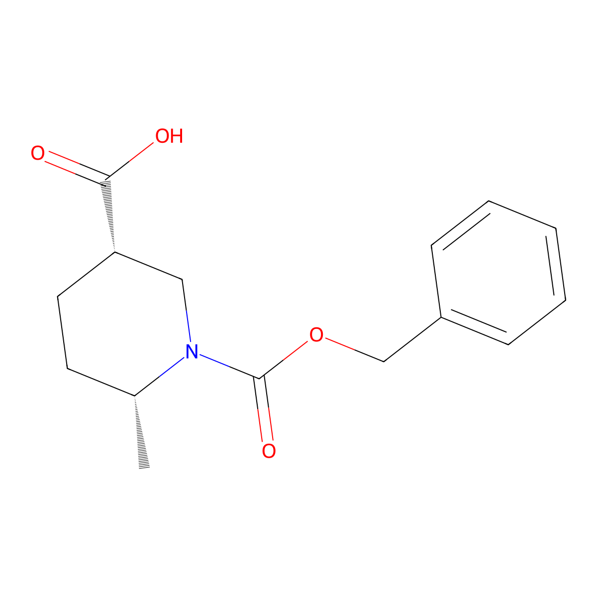 (3S,6R)-1-benzyloxycarbonyl-6-methyl-piperidine-3-carboxylic acid molecular structure, CAS 1227916-29-1
