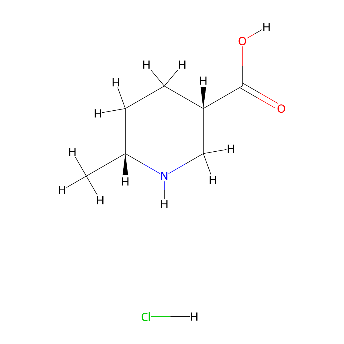 (3S,6R)-6-Methylpiperidine-3-carboxylic acid;hydrochloride molecular structure, CAS 1227916-83-7