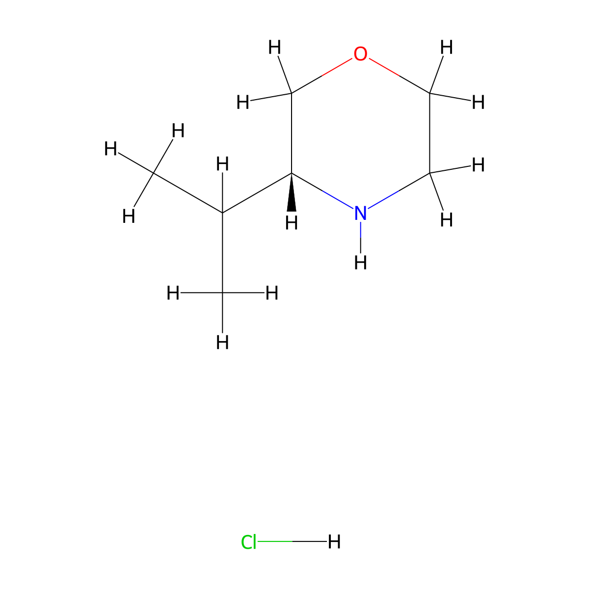 (3R)-3-(propan-2-yl)morpholine hydrochloride molecular structure, CAS 1227917-52-3