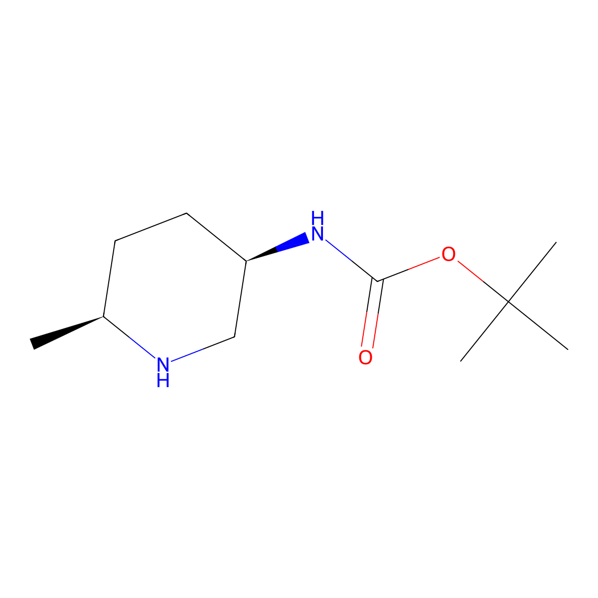 tert-butyl ((3R,6S)-6-methylpiperidin-3-yl)carbamate molecular structure, CAS 1227917-63-6