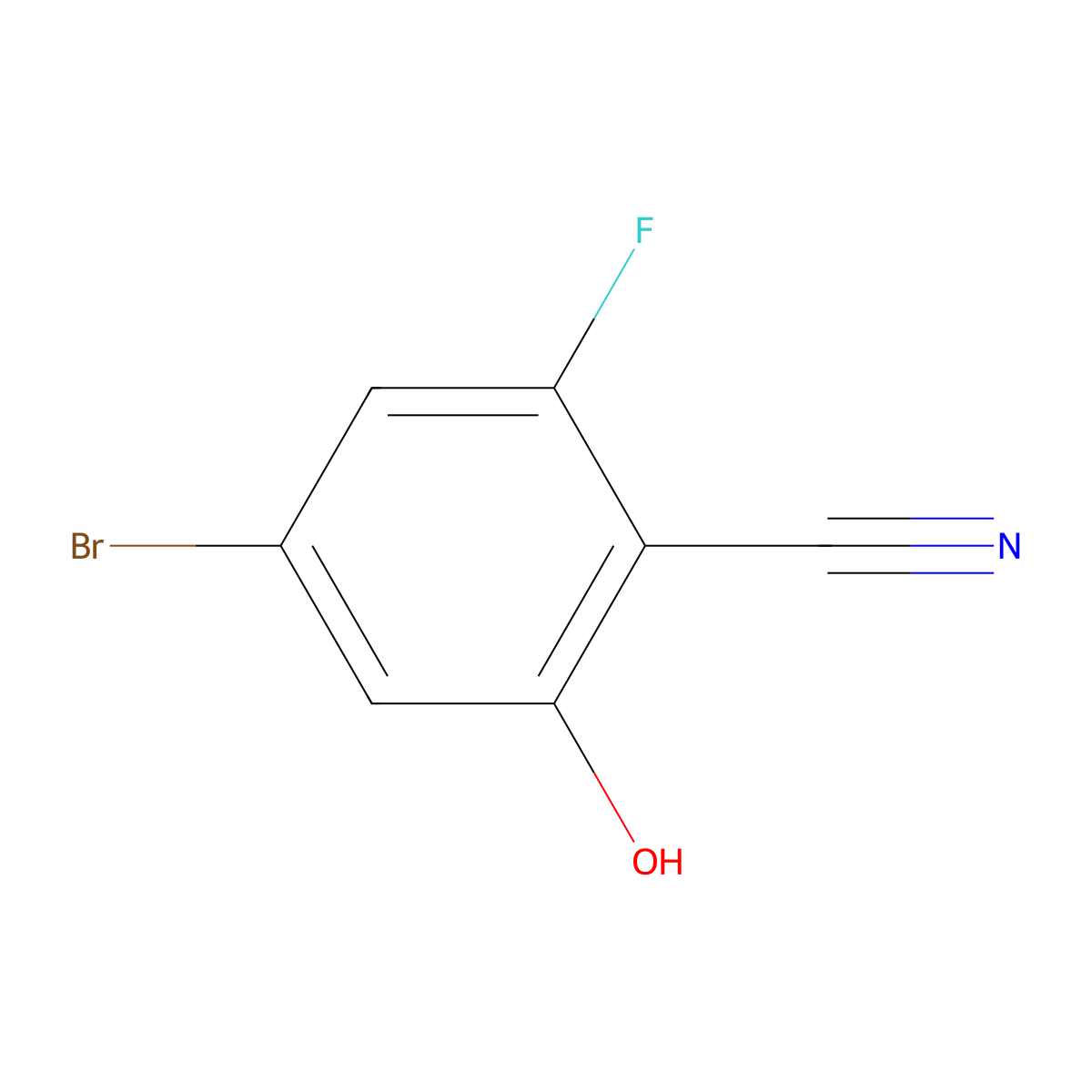 4-Bromo-2-fluoro-6-hydroxybenzonitrile molecular structure, CAS 1227918-06-0