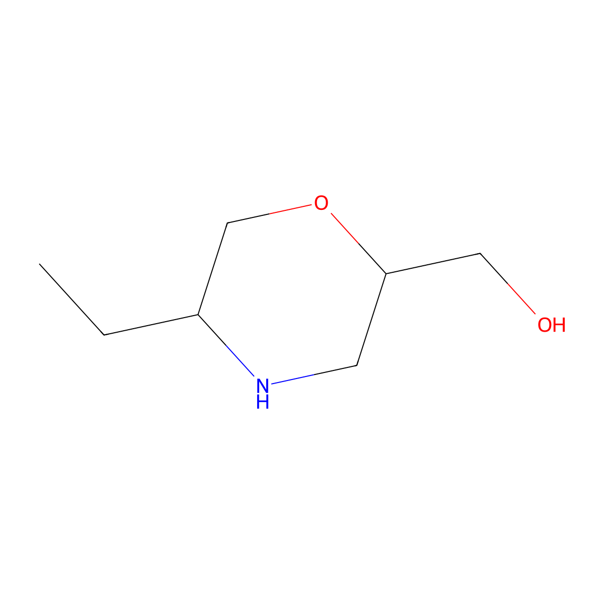 ((2S,5R)-5-Ethylmorpholin-2-yl)methanol molecular structure, CAS 1227918-15-1