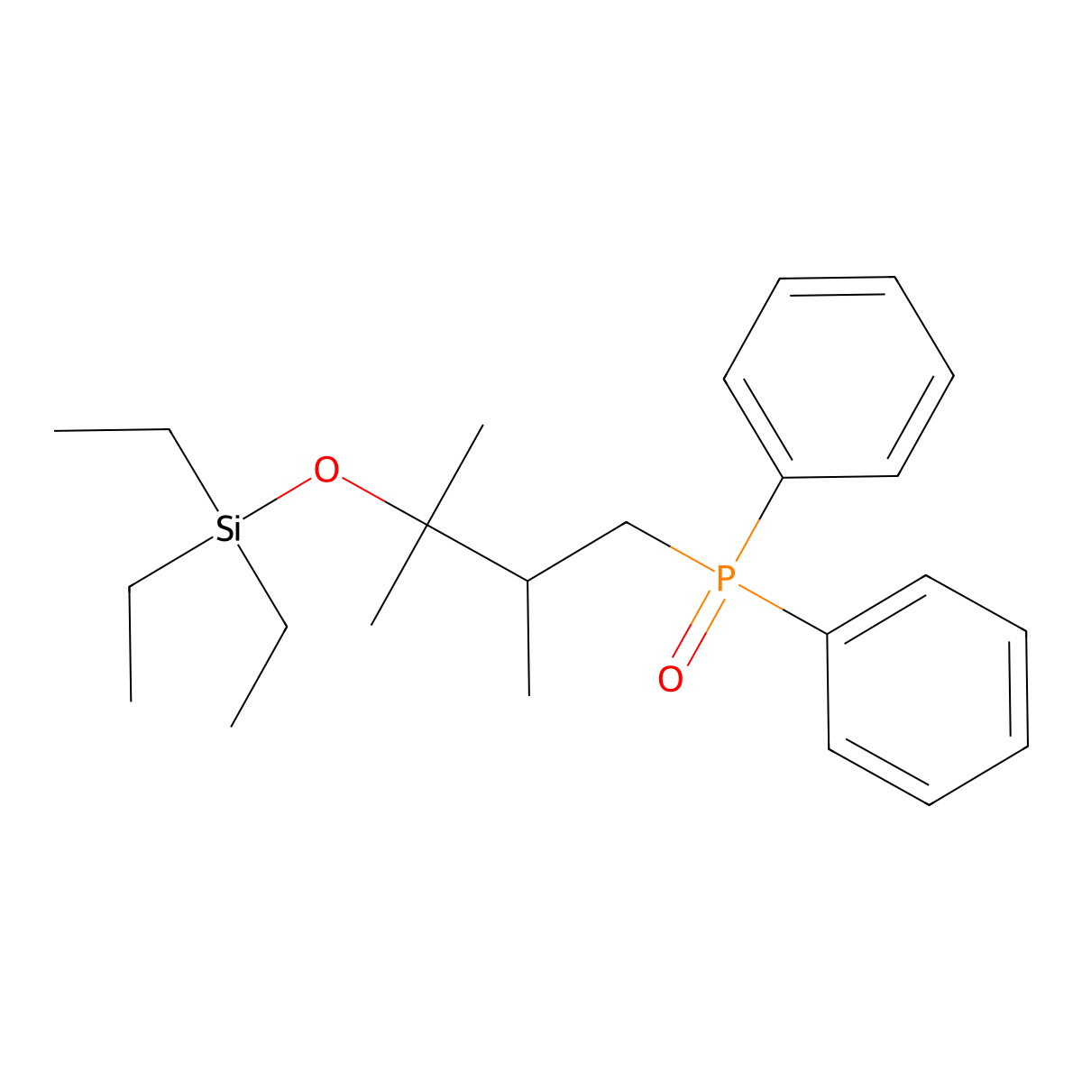 Phosphine oxide, [(2R)-2,3-dimethyl-3-[(triethylsilyl)oxy]butyl]diphenyl- molecular structure, CAS 1227926-70-6