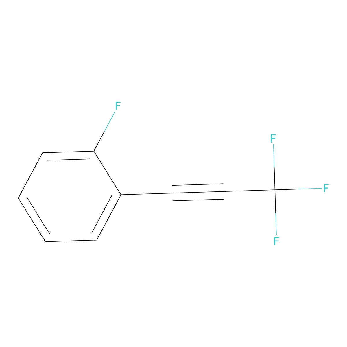 1-Fluoro-2-(trifluoroprop-1-YN-1-YL)benzene molecular structure, CAS 1227931-83-0