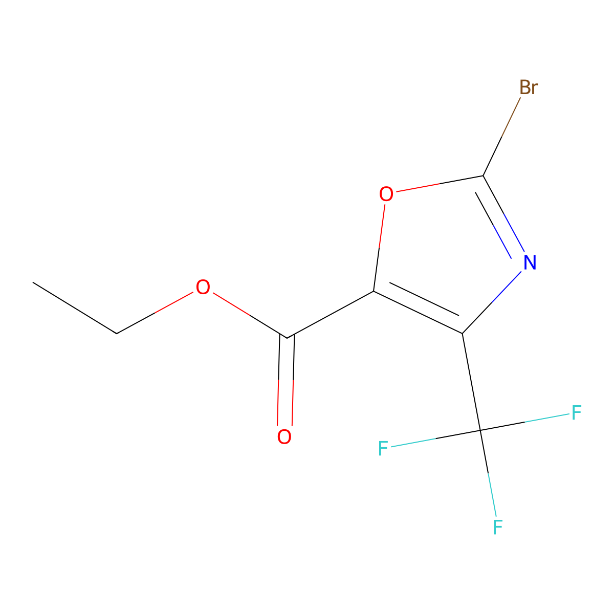 Ethyl 2-bromo-4-(trifluoromethyl)-1,3-oxazole-5-carboxylate molecular structure, CAS 1227934-69-1
