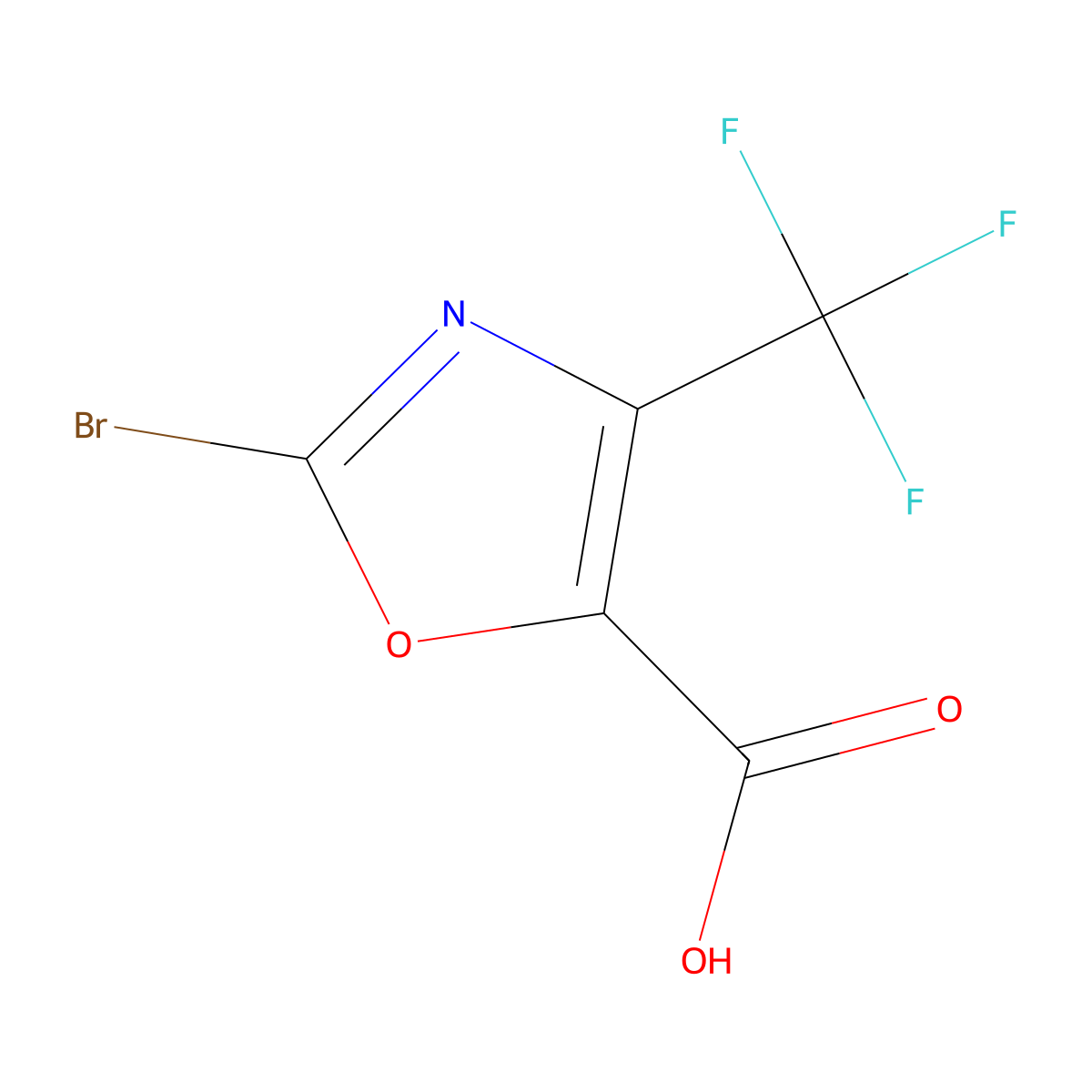 2-Bromo-4-(trifluoromethyl)-1,3-oxazole-5-carboxylic acid molecular structure, CAS 1227935-03-6