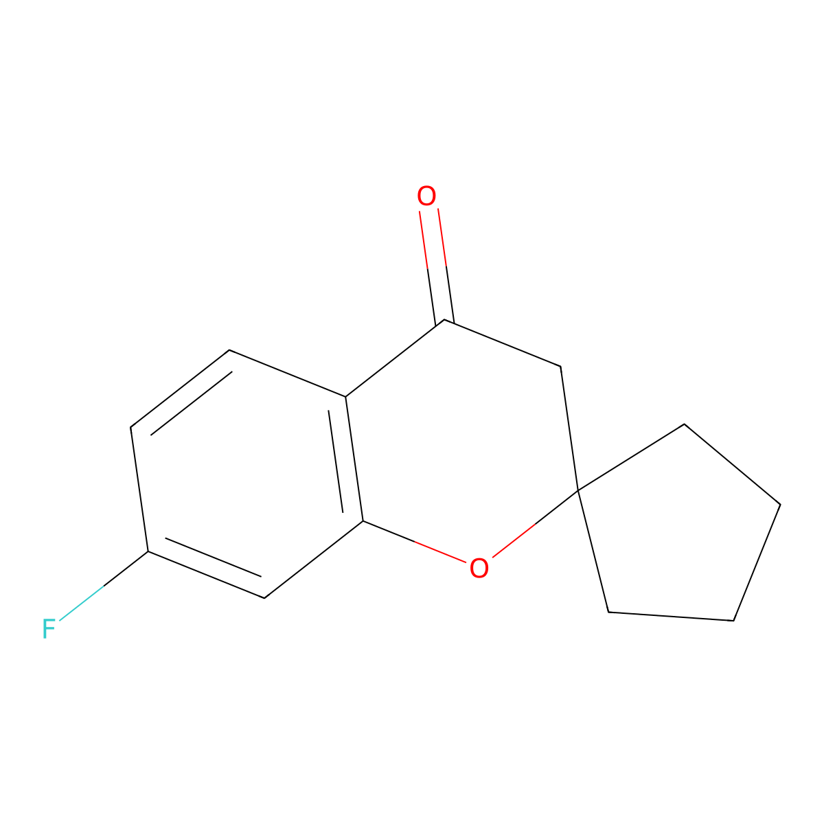 7-Fluoro-3,4-dihydrospiro[1-benzopyran-2,1'-cyclopentane]-4-one molecular structure, CAS 1227935-81-0