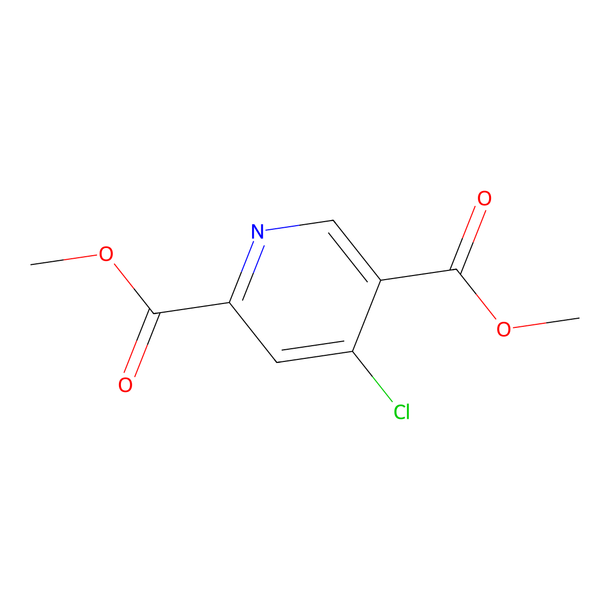 Dimethyl 4-chloropyridine-2,5-dicarboxylate molecular structure, CAS 1227945-09-6