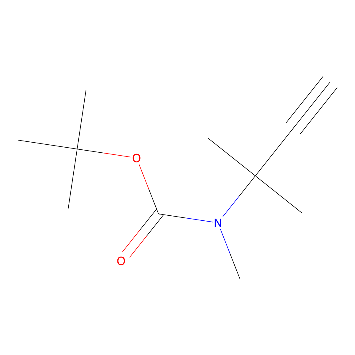 tert-butyl N-methyl-N-(2-methylbut-3-yn-2-yl)carbamate molecular structure, CAS 1227945-40-5