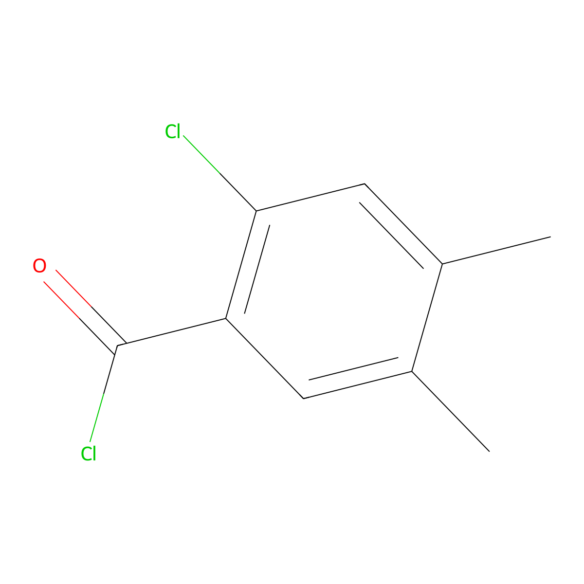 2-Chloro-4,5-dimethylbenzoyl chloride molecular structure, CAS 1227952-42-2