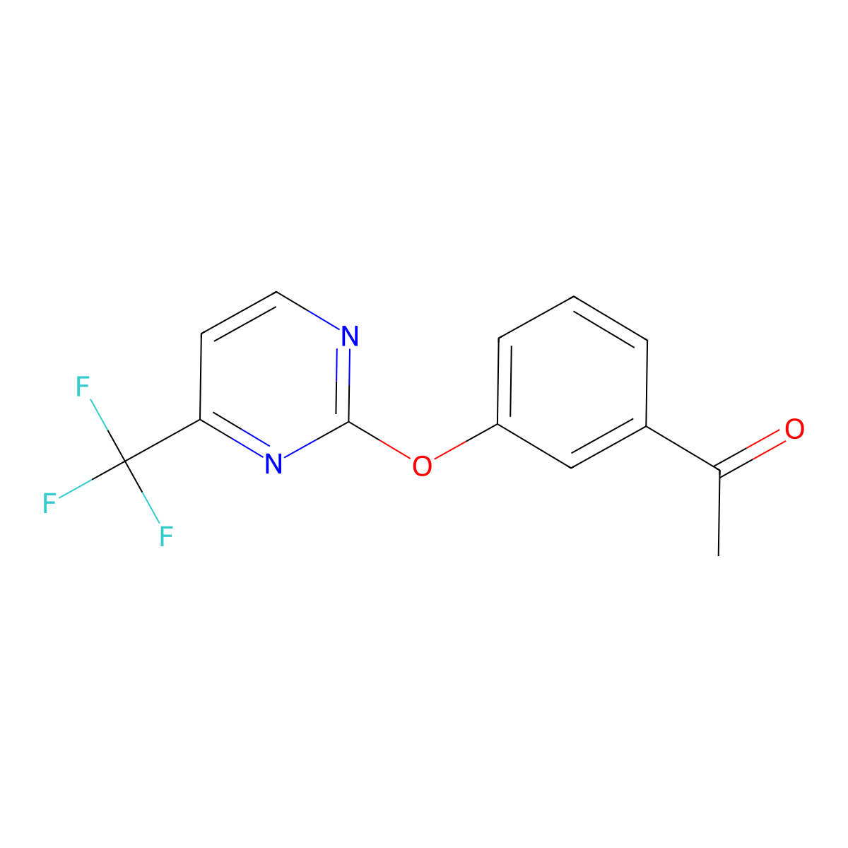 1-(3-((4-(Trifluoromethyl)pyrimidin-2-yl)oxy)phenyl)ethanone molecular structure, CAS 1227954-39-3