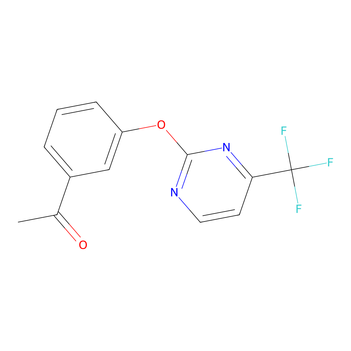 1-(3-((4-(Trifluoromethyl)pyrimidin-2-yl)oxy)phenyl)ethanone molecular structure, CAS 1227954-39-3