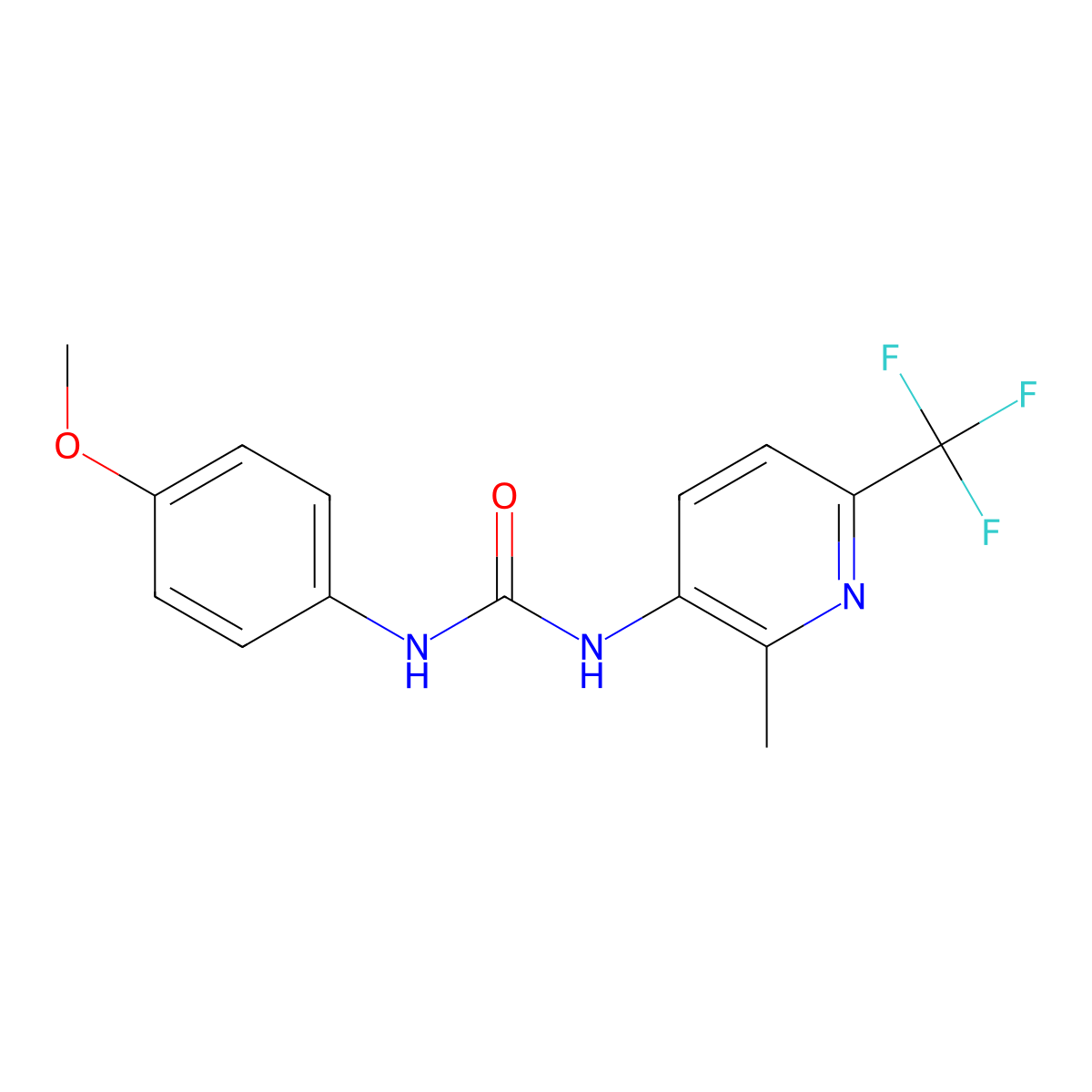 N-(4-Methoxyphenyl)-N'-[2-methyl-6-(trifluoromethyl)pyridin-3-yl]urea molecular structure, CAS 1227954-51-9